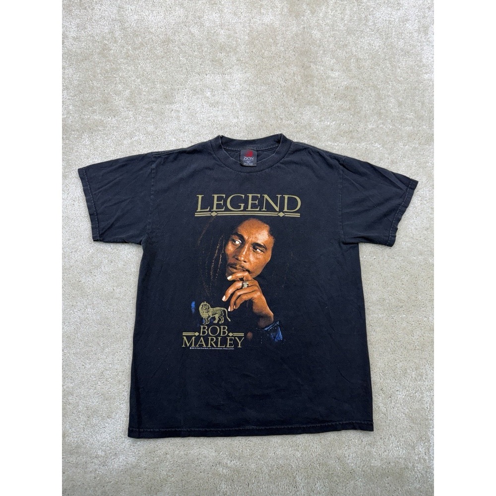 Vintage Bob Marley Legend Tee Shirt Mens Medium Black Zion Rootswear Graphic